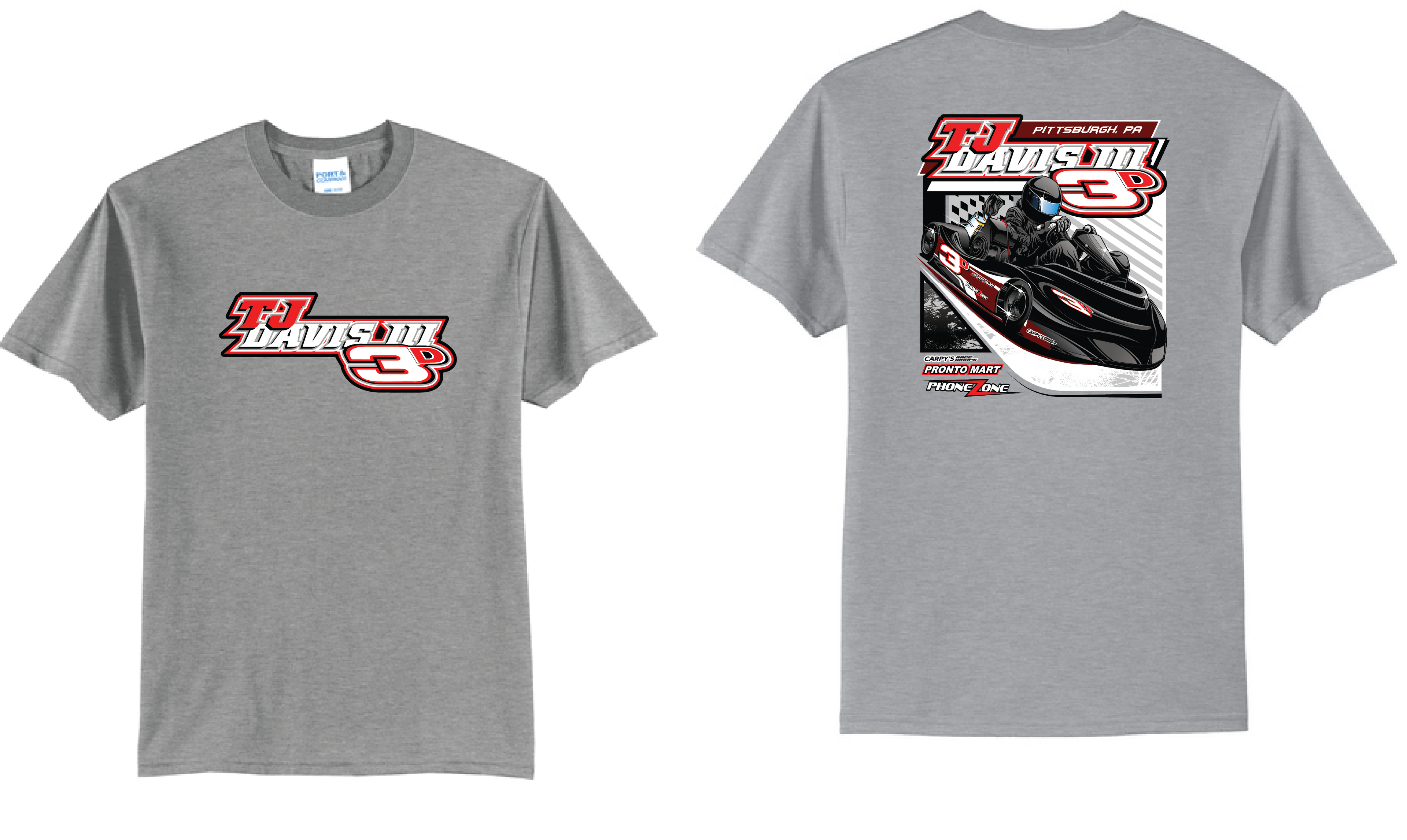 2026 3D Racing TShirt | PC55 Athletic Heather