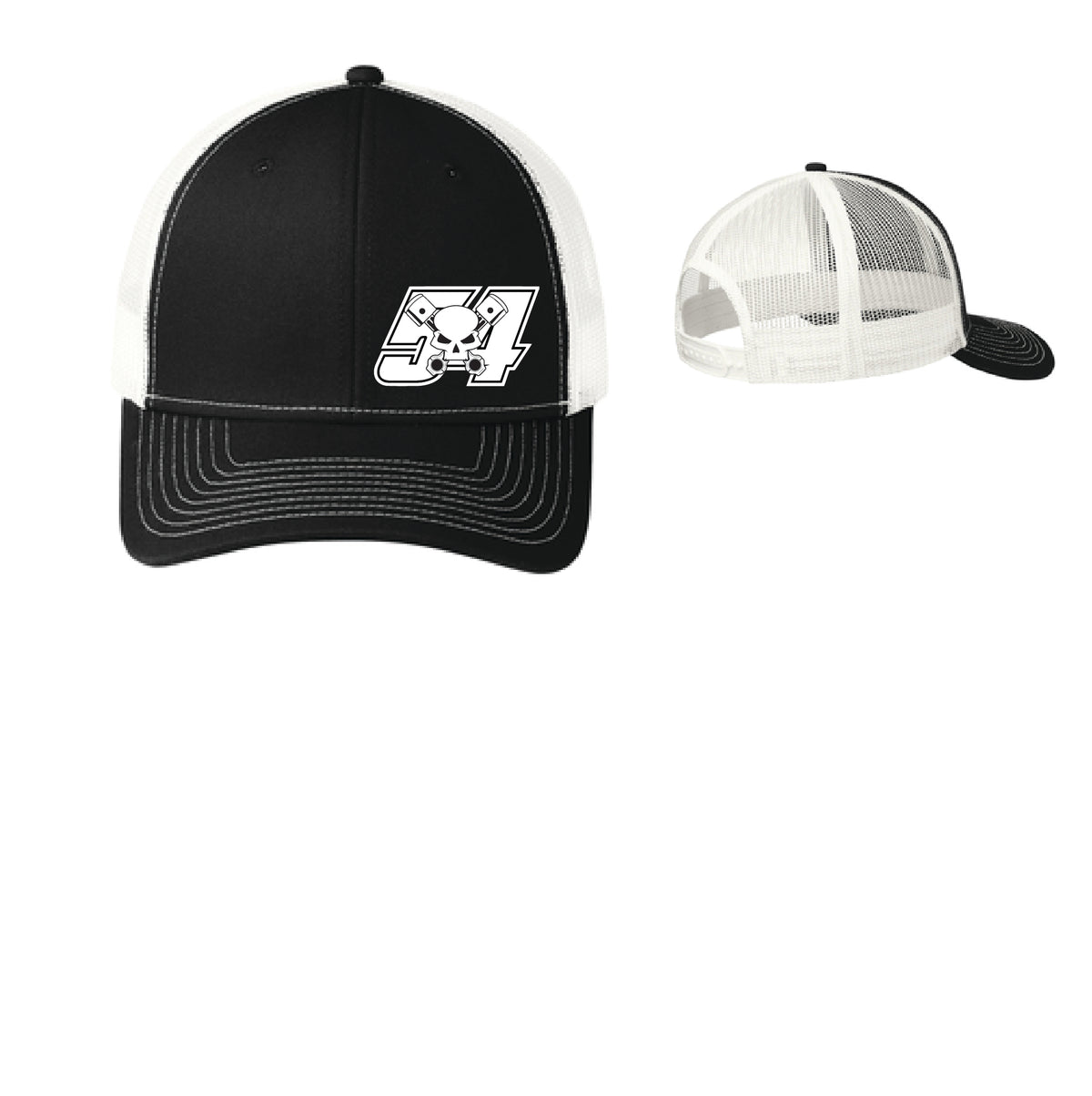 2024 Belgiovene  Racing Trucker Hat | C112 Black/White