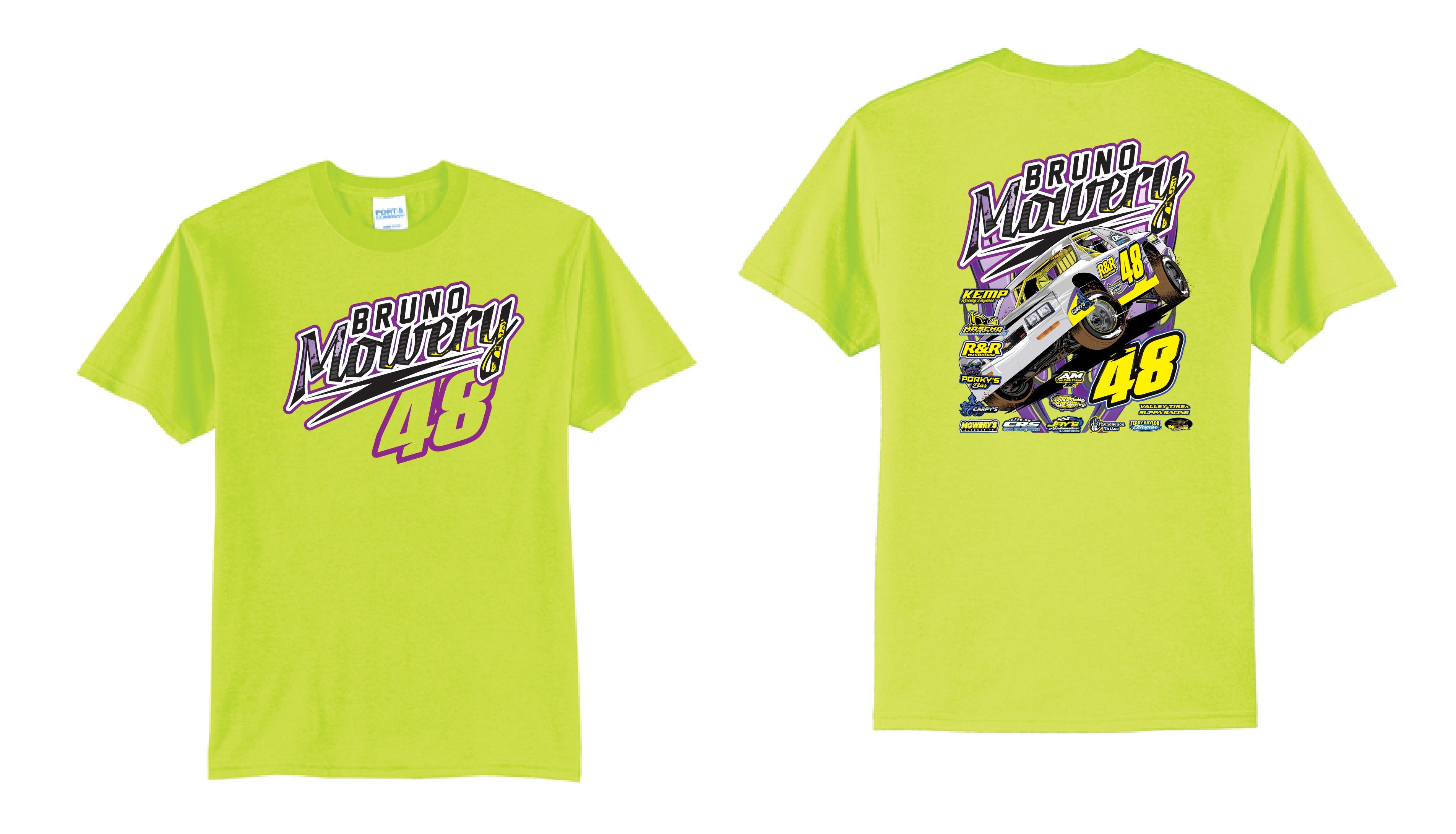 2025 Bruno Mowery TShirt | PC55 Safety Green