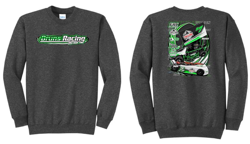 Bruns Racing Crewneck | PC90 Dark Heather Grey