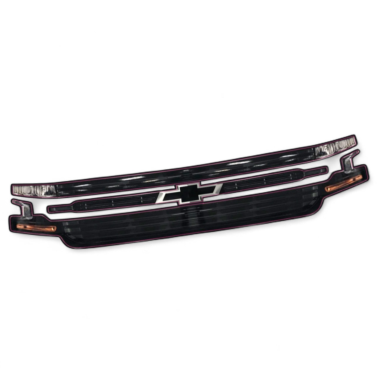 truck grille with Chevrolet logo on a white background