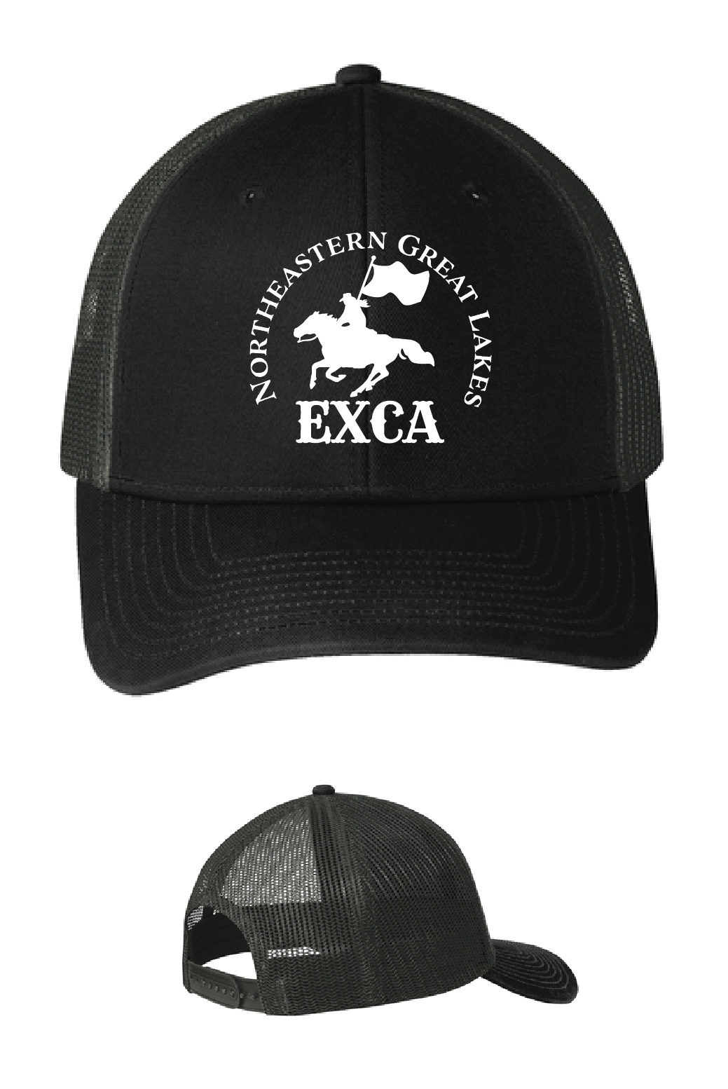 EXCA Club - Port Authority® Snapback Trucker Cap | C402 Black/Grey Steel