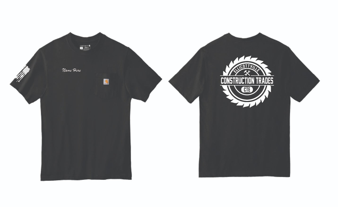 Ellicottville Construction Trades CTE Carhartt Pocket Tshirt | CTTK87/CTK87 Black