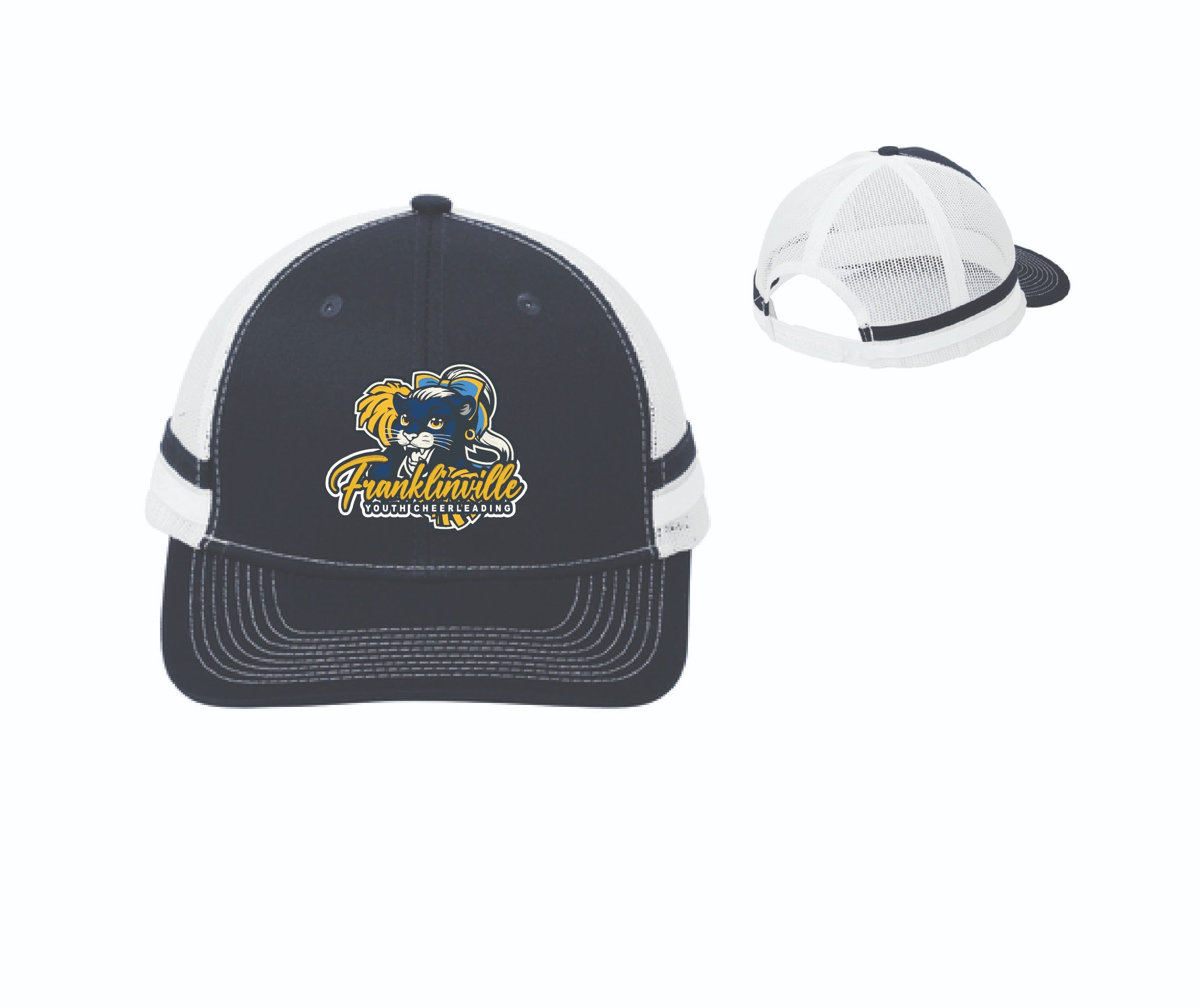 Franklinville Youth Cheer Trucker Hat | C113 Rich Navy/Rich Navy/White
