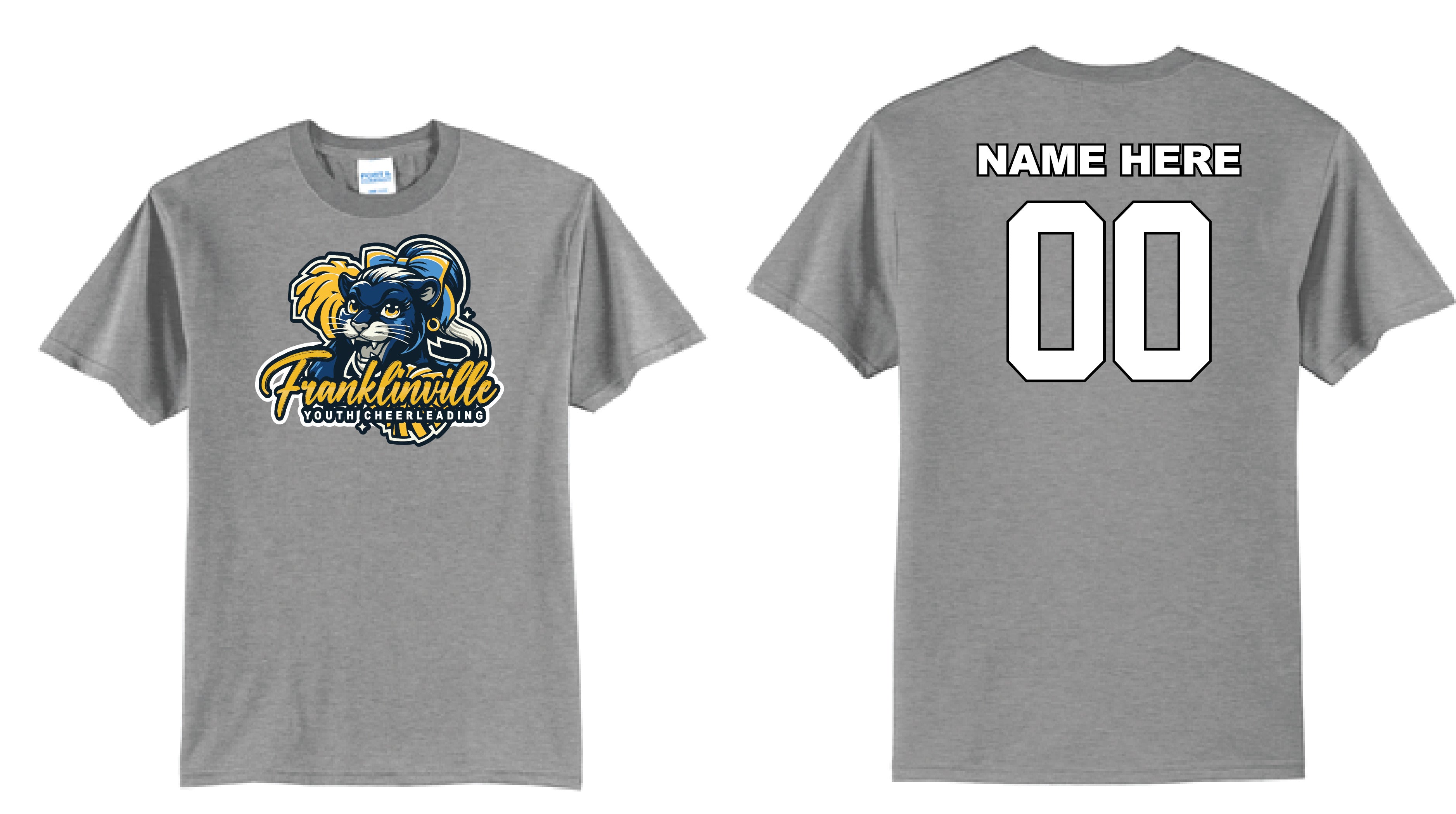 Franklinville Youth Cheer Tshirt | PC55 Grey