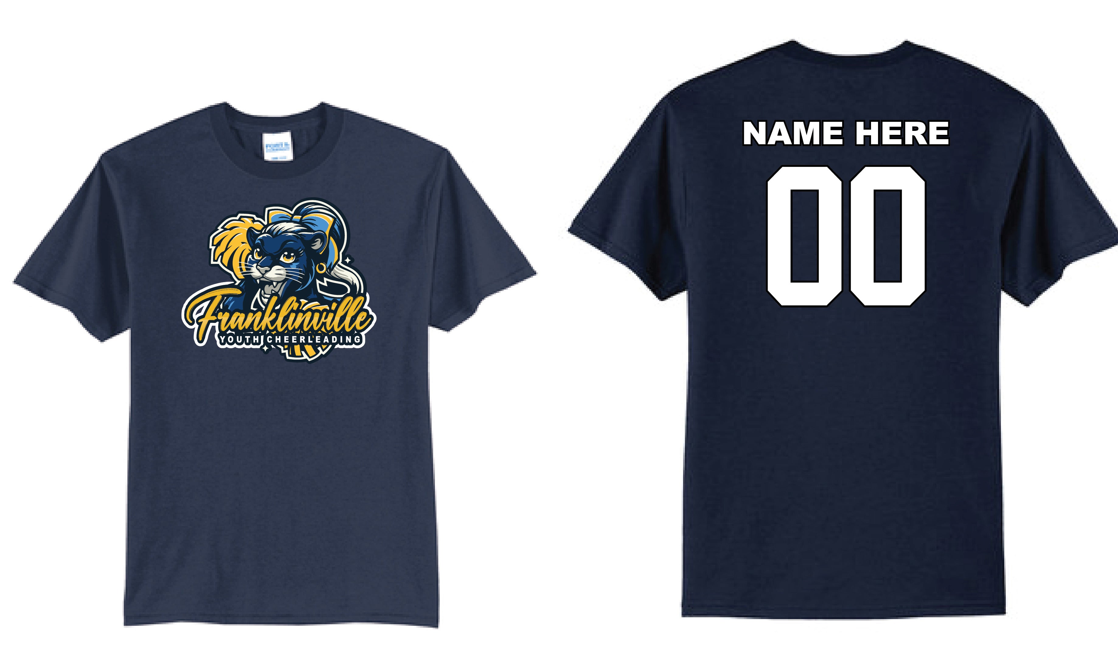 Franklinville Youth Cheer Tshirt | PC55 Navy