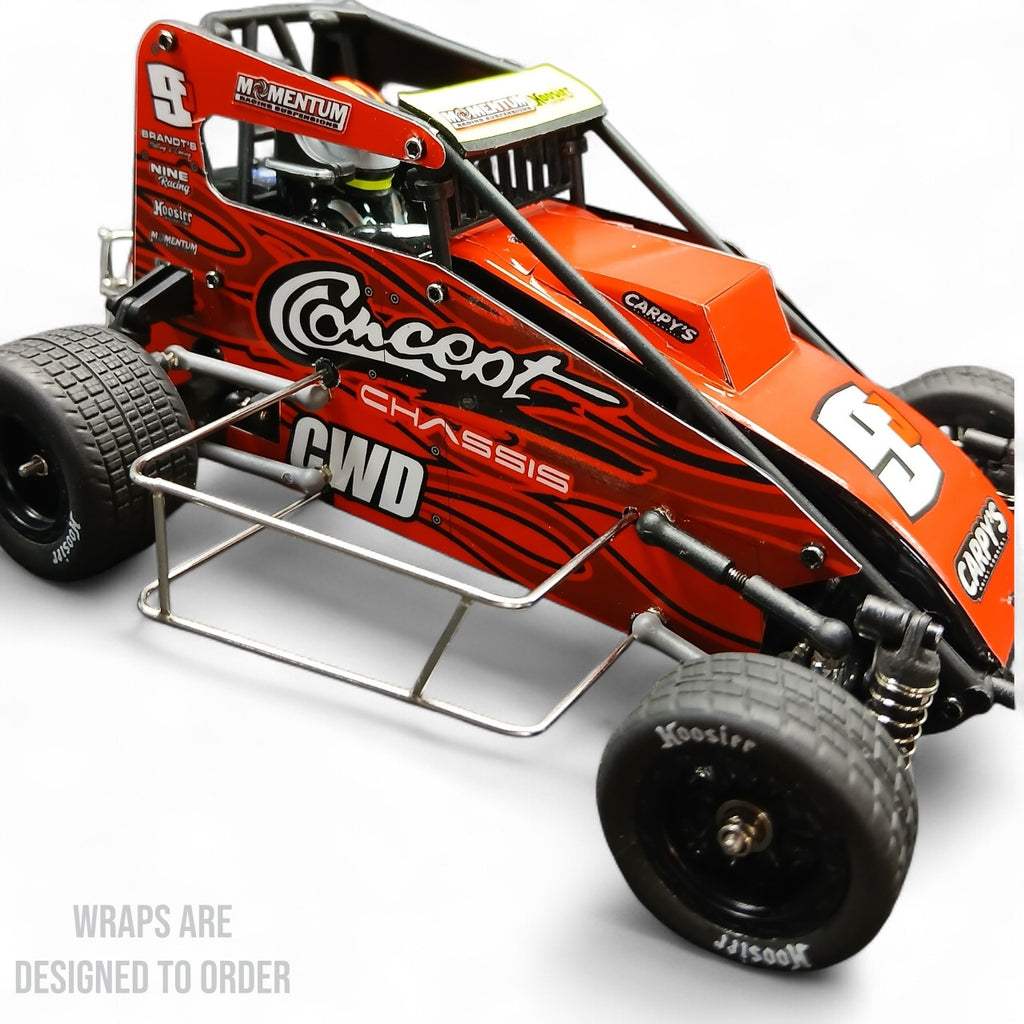 1RC Midget 4.0 Custom Wraps with Flames