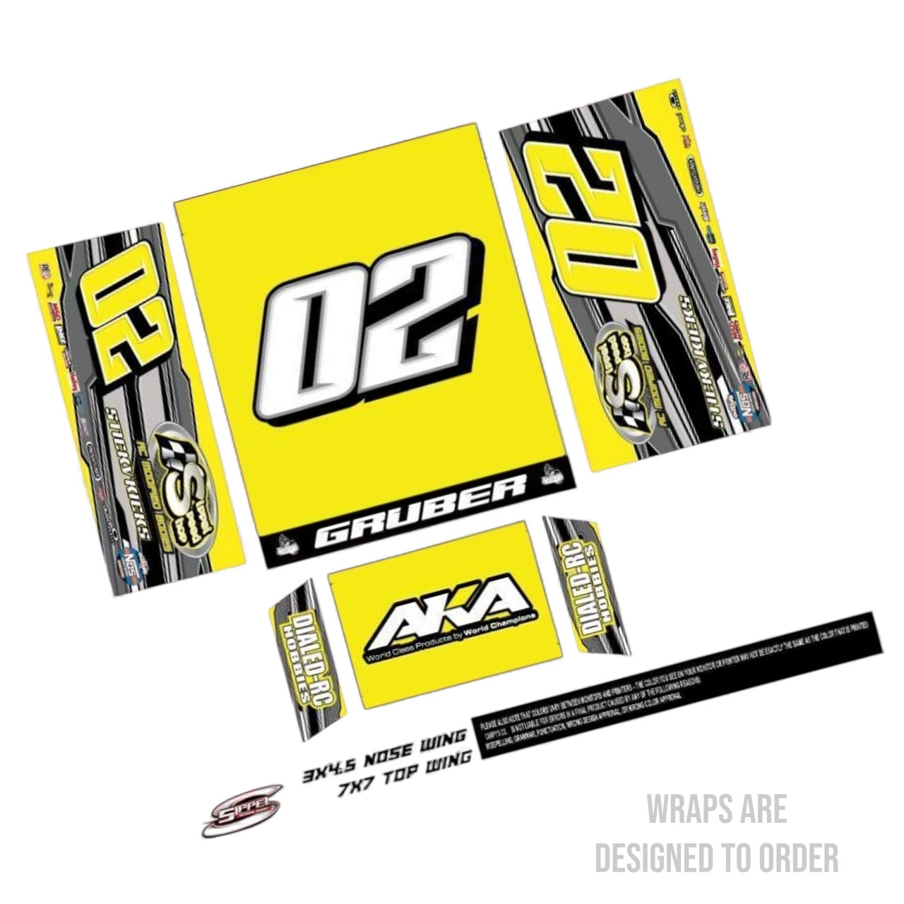 Sippel Speedshop 7 Inch Sprint Wing Wraps (Designed to Order)