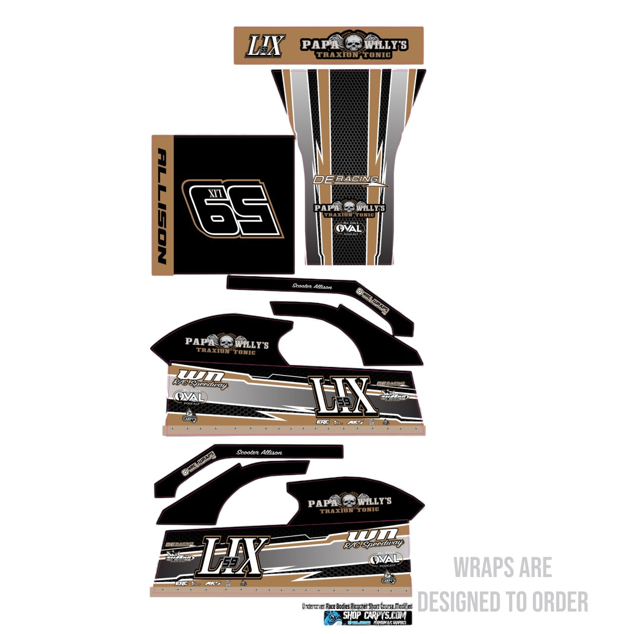 Undercover Ricochet Short Course Modified Wrap (Custom Designed to Order)