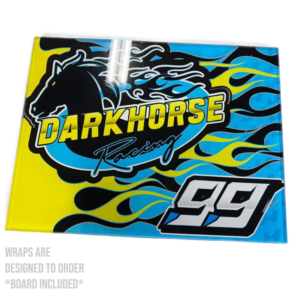 Acrylic Pit Boards (Wrapped From The Bottom) (Custom Designed to Order) 13.75" x 24"