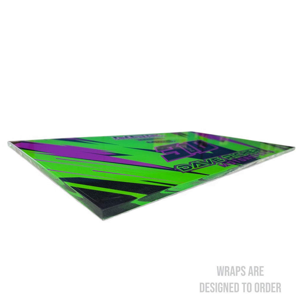 Acrylic Pit Boards (Wrapped From The Bottom) (Custom Designed to Order) 13.75" x 24"
