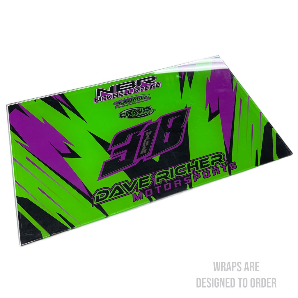 Acrylic Pit Boards (Wrapped From The Bottom) (Custom Designed to Order) 13.75" x 24"