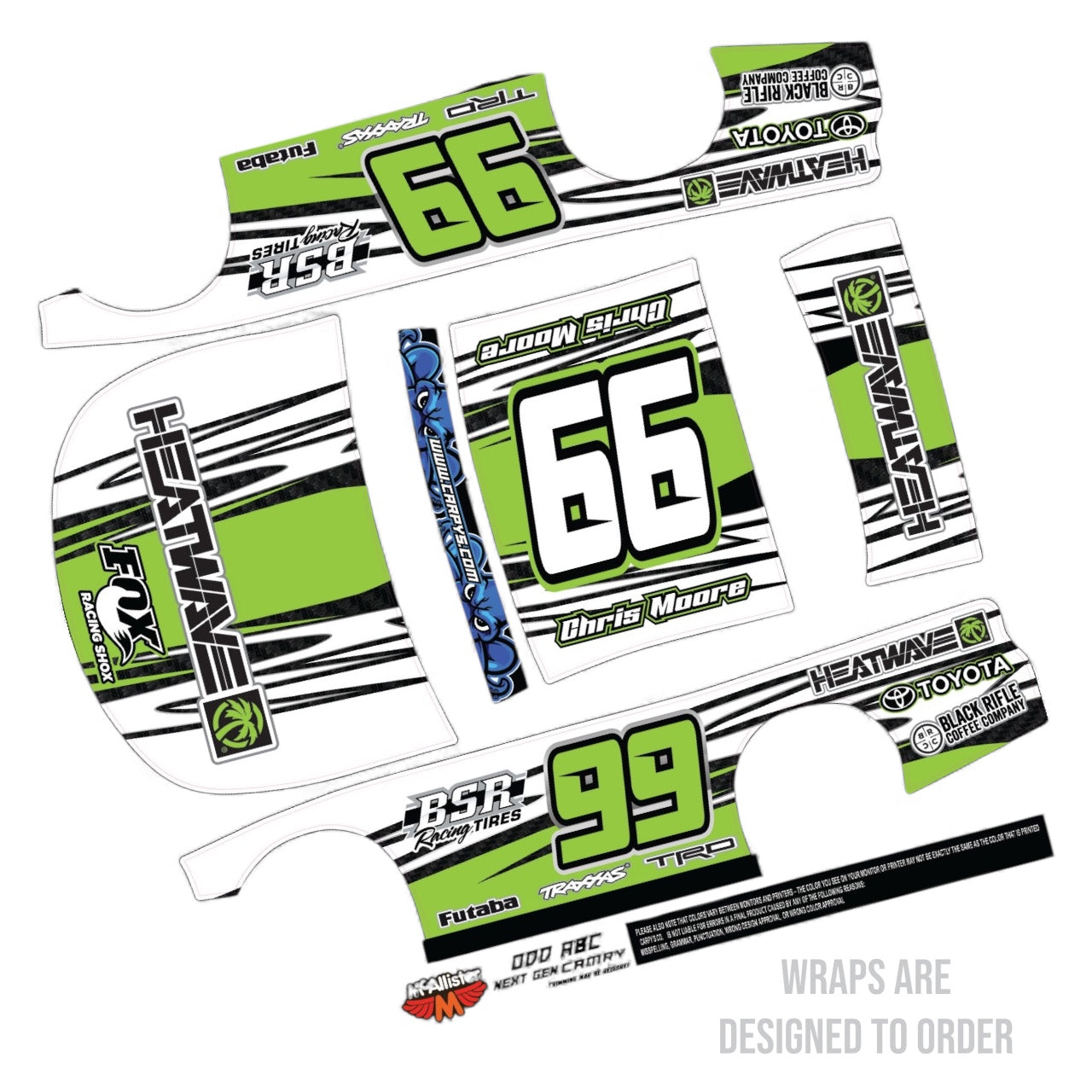 McAllister #2205 ODD ABC Next Gen Camry Wrap (Custom Designed to Order)