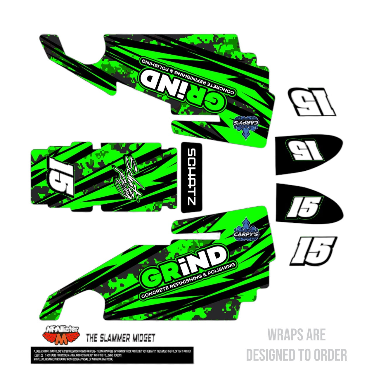 McAllister #760 SLAMMER Midget Wraps (Designed to Order)