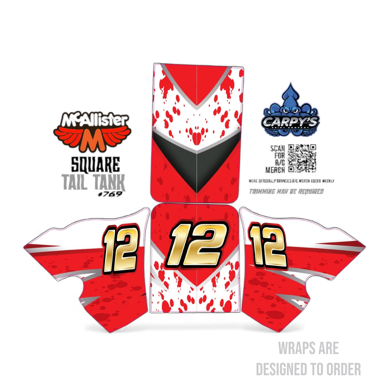 McAllister #769 Square Tail Tank Wrap (Designed to Order)
