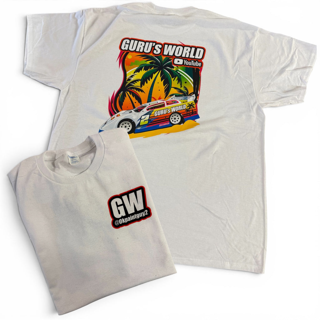 Gurus World Late Model TShirt | PC55 White