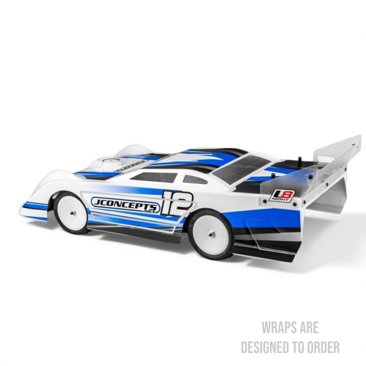 RC car body with JConcepts branding on a white background