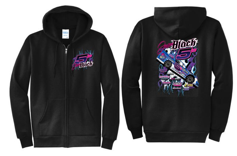 Jason Black 5B ZipUp Hoodie | 18600 Black