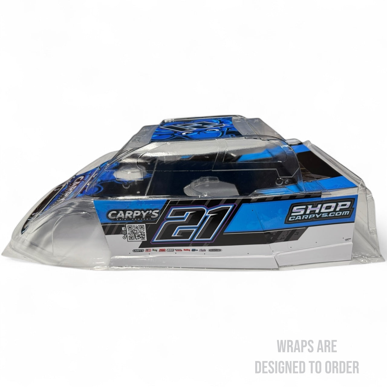 Race CarBody with number 21 blue and black design
