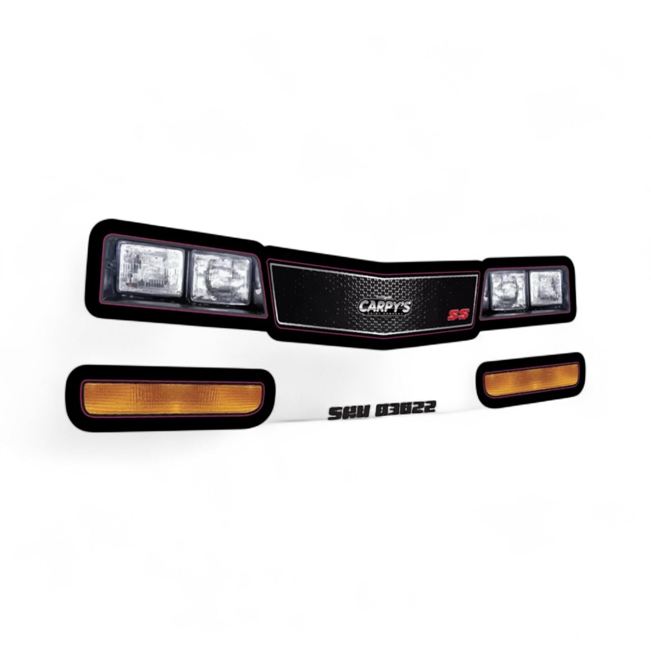 Car light bar with multiple lights on a white background