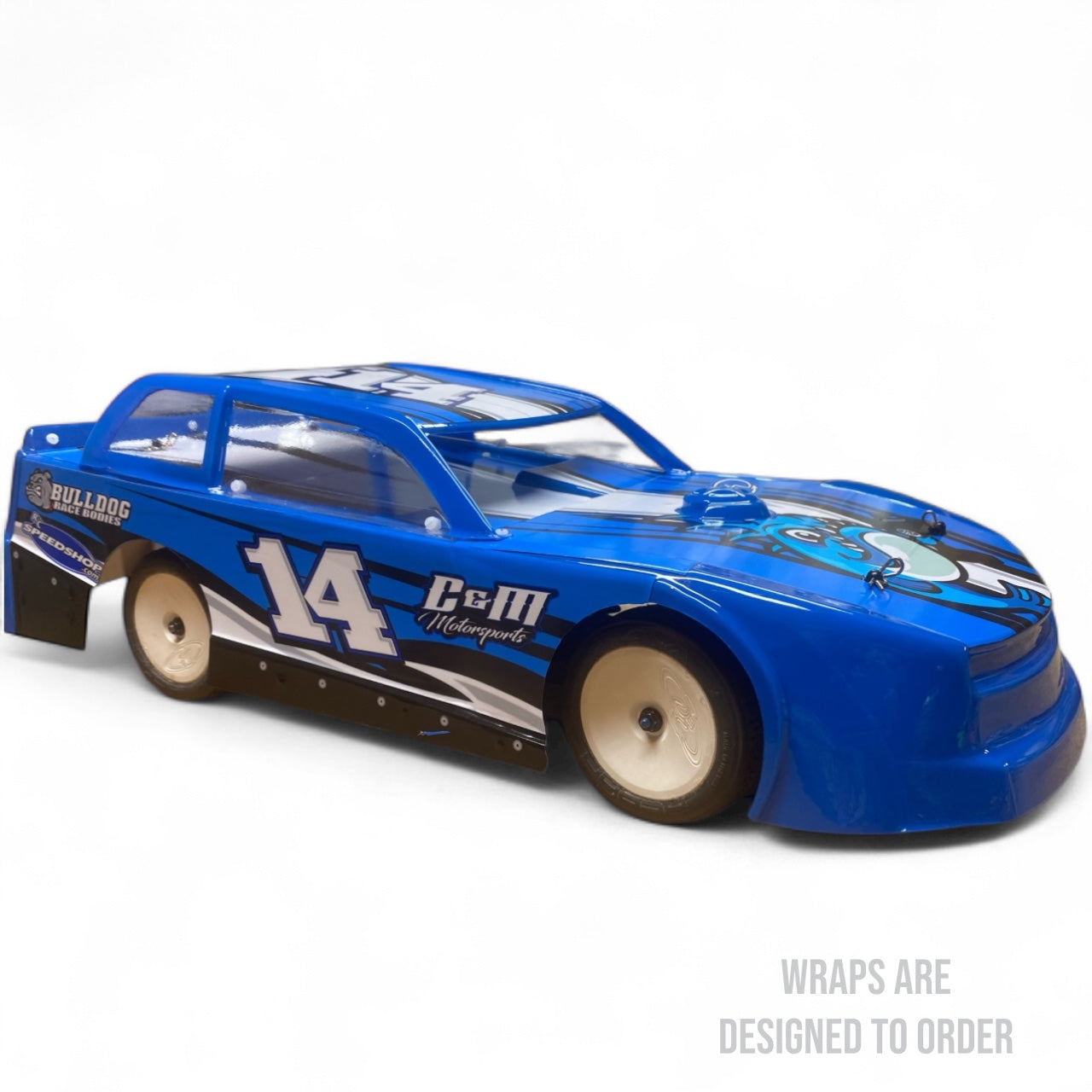 blue and black Race Car 14 