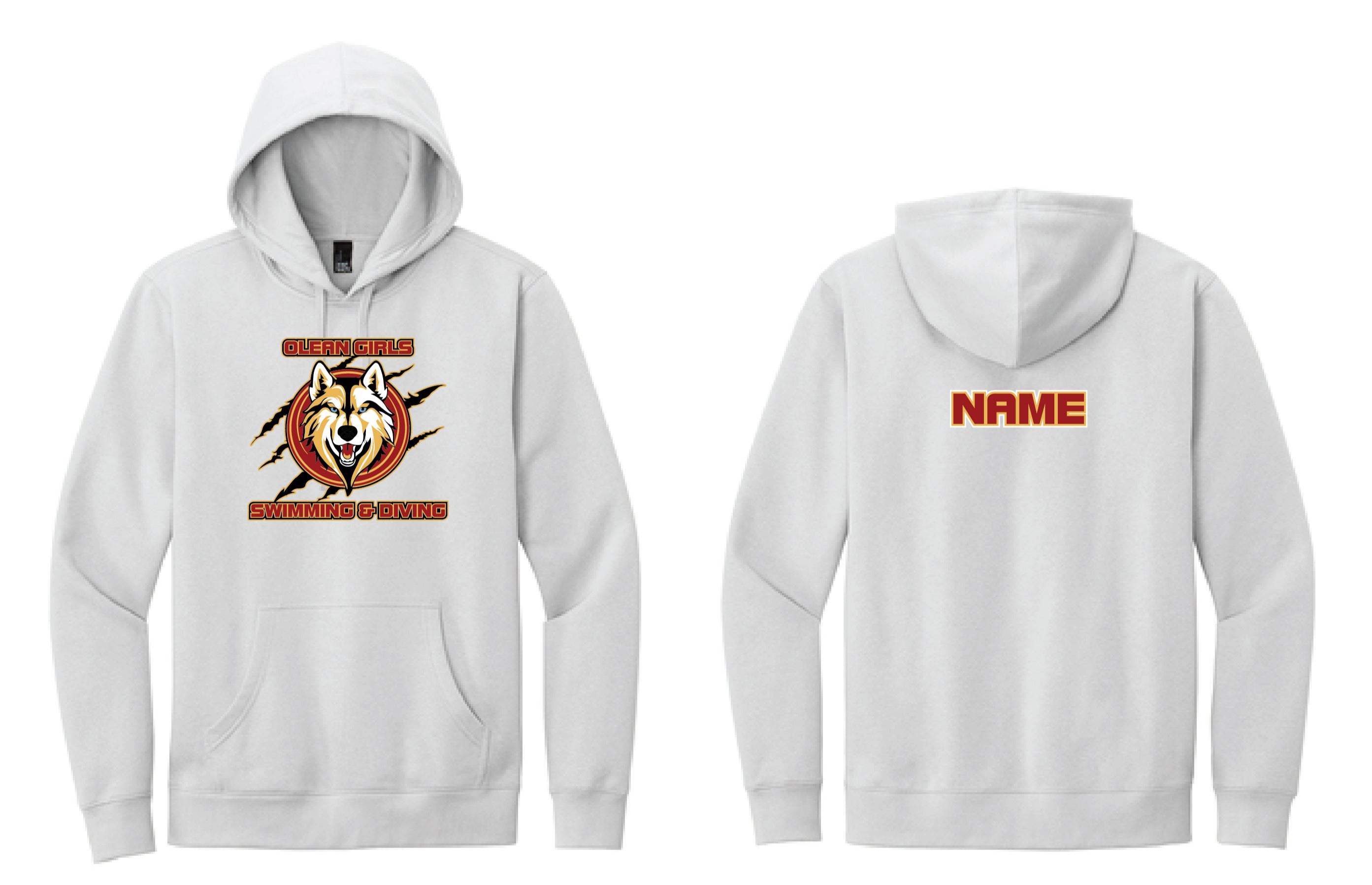 Olean Girls Swimming & Diving Hoodie | DT6100 White