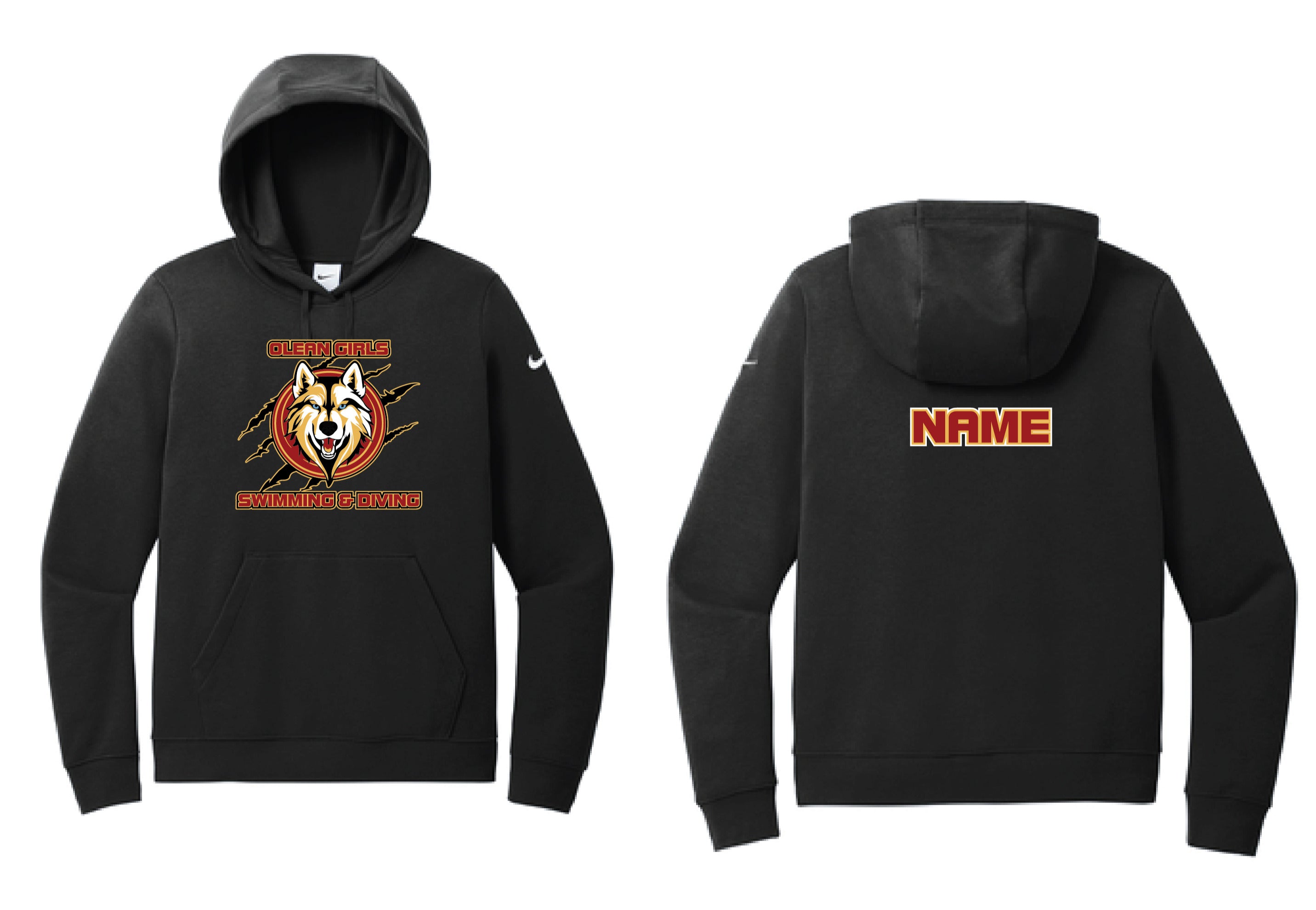 Olean Girls Swimming & Diving Nike Hoodie | 	NKFD9889 Black