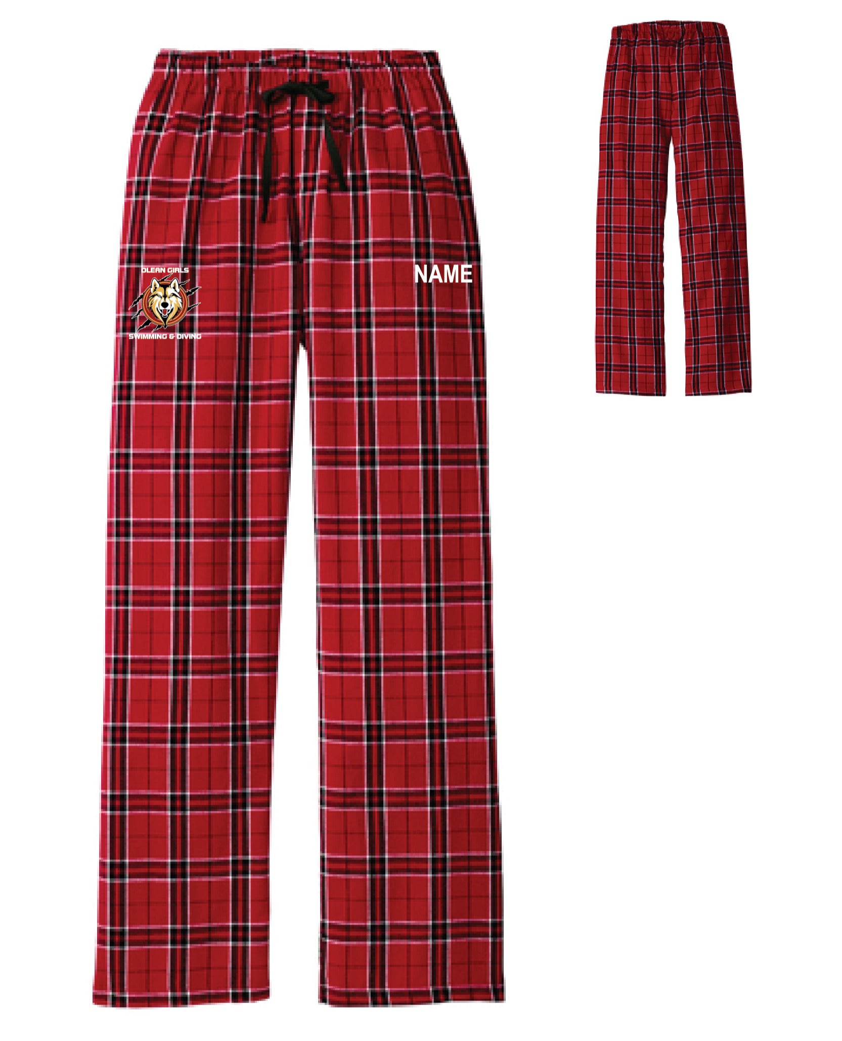 Olean Girls Swimming & Diving Plaid Pant | DT2800 Red