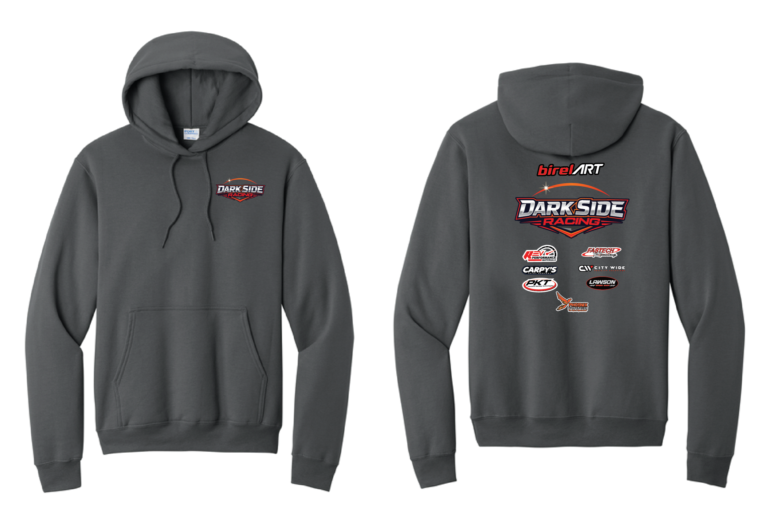 Red Logo DSR Hoodie | PC78H Charcoal