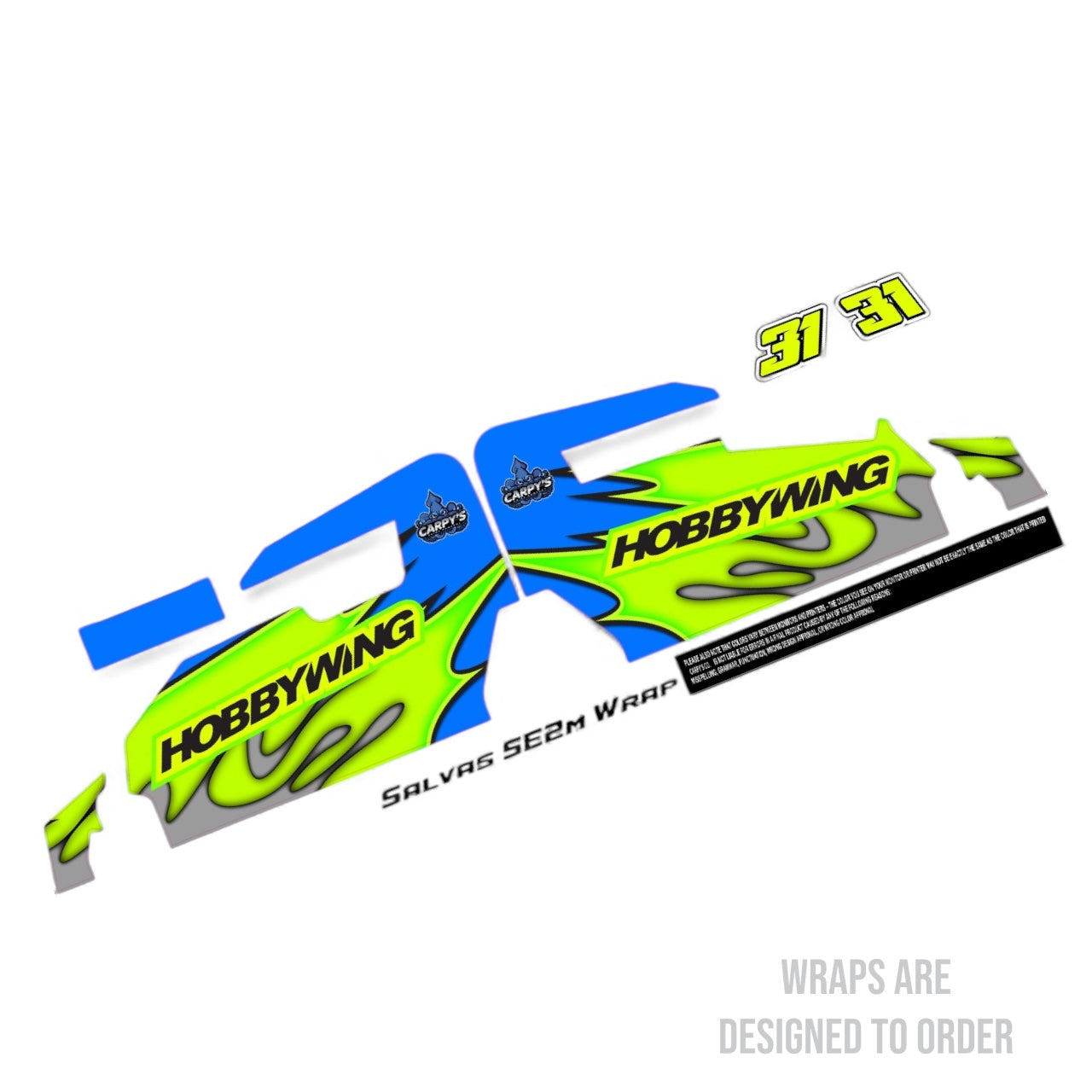 RC car wrap design on a white background