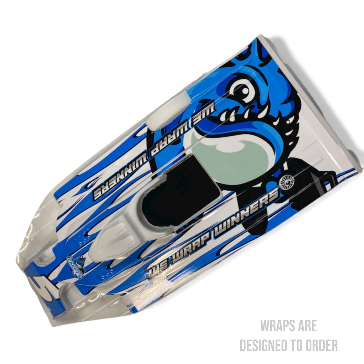 RC  wrap design with branding on a white background