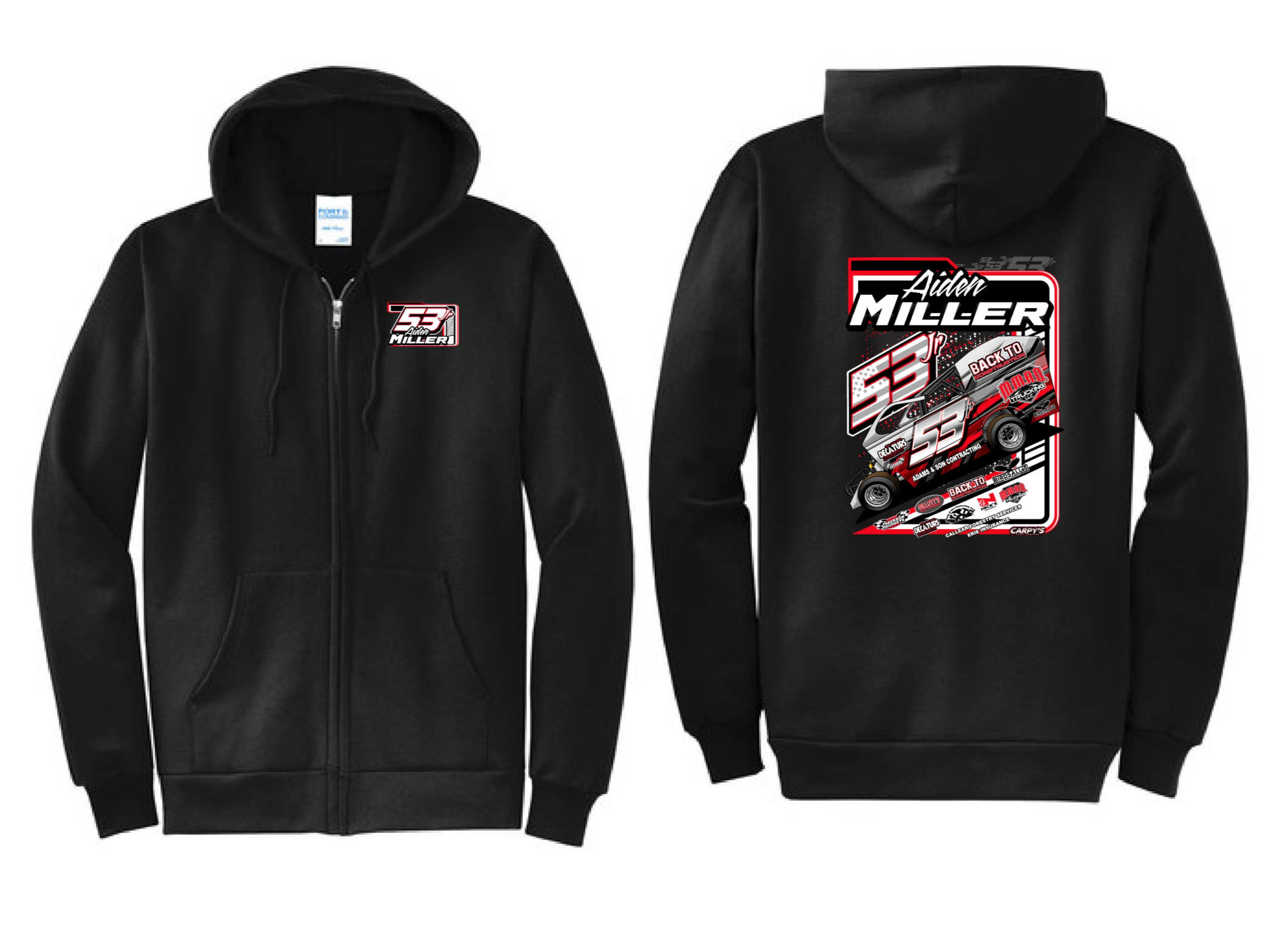 2024 Aiden Miller Zip Up Hoodie | PC78ZH Black