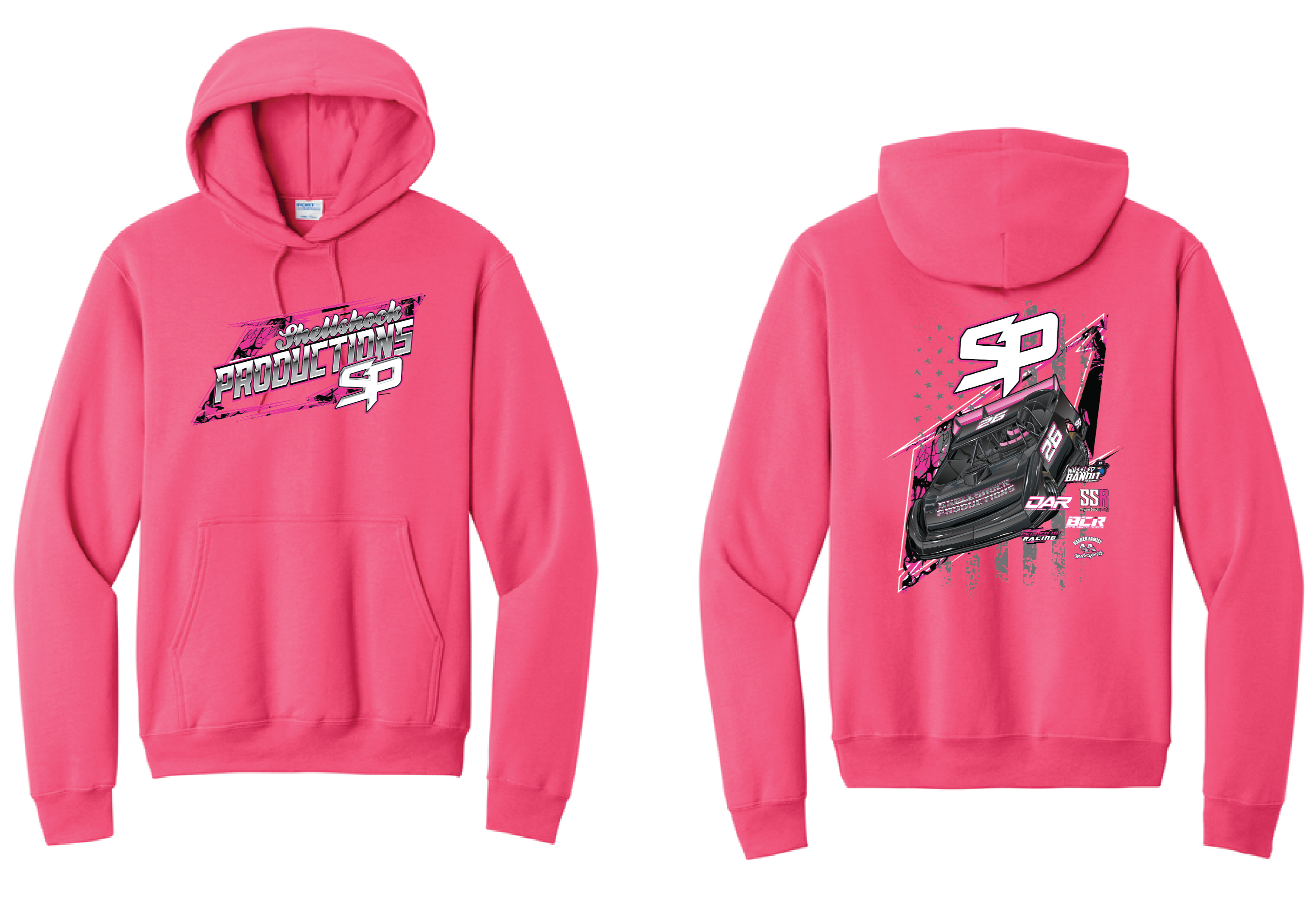 Shellshock Productions Late Model Hoodie | PC78H Neon Pink