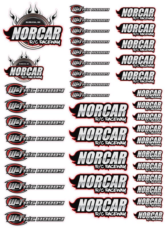 W&T RC Hobby/NORCAR Assorted Logos Sticker Pack