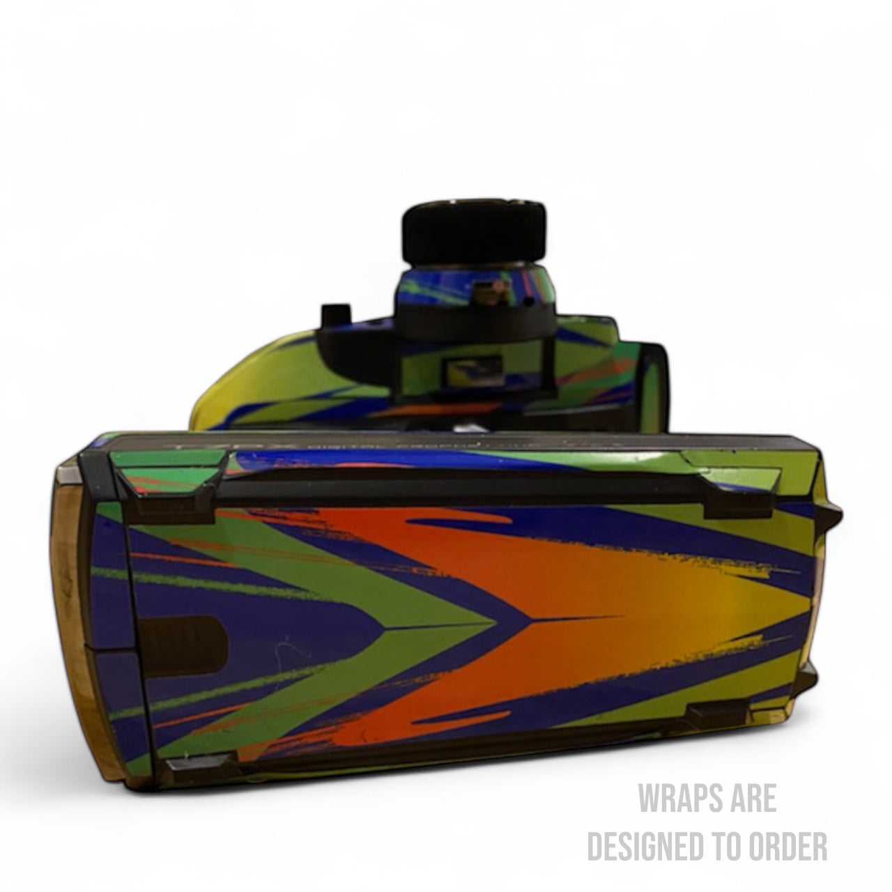 Colorful controller with abstract design on a white background